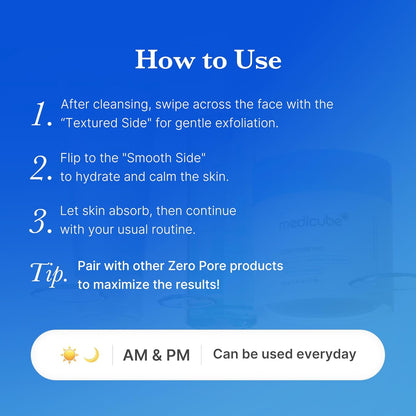 Toner Pads Zero Pore Pad 2.0 for Exfoliation and Pore Care